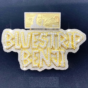 Pendentif Moissanite VVS personnalisé bijoux Hip Hop en argent 925 breloque lettre glacée pour lui/elle testeur de réussite - Product Image 1