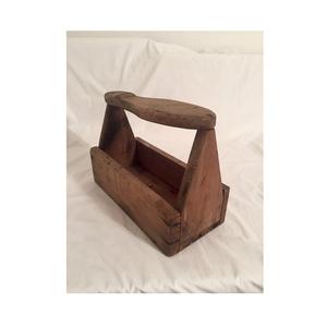 Wooden <b>caddy</b> organizer rustic farmhouse handmade box with handle for cutlery napkins condiment spice and kitchen table - Product Image 4