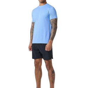 Ensemble de sport respirant 2 pièces pour homme : short de course et t-shirt en coton tricoté, idéal pour l'entraînement estival - Product Image 1
