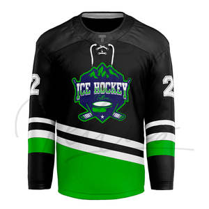 Venta al por Mayor de Camisetas de Hockey sobre Hielo 100% Poliéster, Impresión Digital, Coloridas, Transpirables, de Secado Rápido, Unisex para Adultos, Servicio OEM, 280g, Personalizadas - Product Image 2