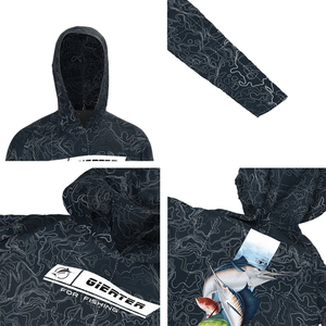 Sudadera con capucha de pesca de manga larga con logotipo personalizado sublimación impermeable UPF50 + camisas de pesca Sudadera con capucha de protección solar - Product Image 3