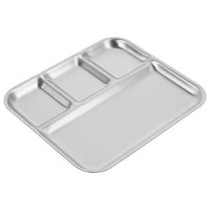 Plateau alimentaire à 3 compartiments en acier inoxydable, nouveau style, assiette divisée, assiette de service durable pour le déjeuner et la cuisine. - Product Image 4