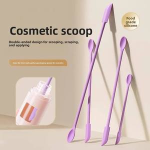 Cosmetic Scoop Cream Foundation Mini <b>Silicone</b> Double-Headed Spatula Lotion Transfer Small Spoon Clear Bottle <b>Tool</b> 3-Piece Model - Product Image 4