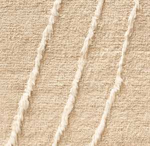 Tapis en laine épaisse et douce à poils longs beige rectangulaire, tapis géométrique tissé à la main, bordure tissée, peluche moderne, salon, chambre à coucher - Product Image 4