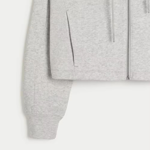 Conjunto de Sudadera con Capucha Corta Extra Grande Personalizada para Mujer, 100% Algodón, Ropa Urbana de Invierno, Fabricante de Sudaderas con Capucha - Product Image 5