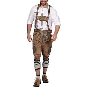 Lederhosen de cintura media para hombre de alta calidad, nueva ropa alemana, Material de lona, botón, cierre de mosca, marca directa de fábrica - Product Image 3