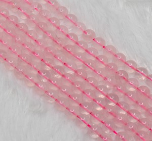 Nouveauté - Perles de pierres précieuses rondes en quartz rose naturel de qualité supérieure, 10 mm, fournisseur Anshul Impex RB-ROS-10 - Product Image 1