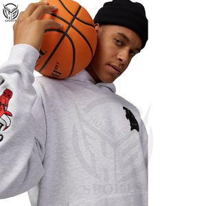 100% algodón polar ecológico impermeable pulóver hombres Sudadera con capucha impresión personalizada bordado último diseño patrón sólido - Product Image 4