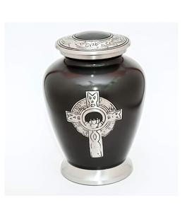 Urne de crémation en aluminium gravée en coeur de croix celtique pour cendres humaines adulte-Urne funéraire artisanale pour cendres-Grand sac - Product Image 2