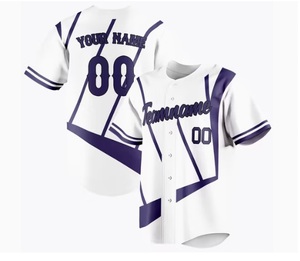 Uniforme de béisbol personalizado hecho en fábrica, ropa deportiva, sublimación barata, Jersey de softbol, botón completo, nombre del equipo, transpirable - Product Image 6