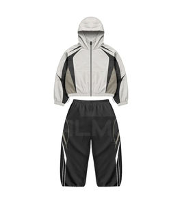 Chándal Cortavientos 2025, Pantalón Elástico y Chaqueta con Capucha, Impermeable, 100% Nailon, Paneles con Logotipo Personalizado, Chándal Cortavientos de Trabajo - Product Image 1