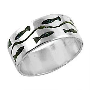 "925 Sterling Silver Fish Design Fine Jewelry Ring for Women-Rhodium Plated Cut <b>Stone</b> Zircon Inlay" - Product Image 3