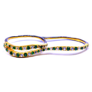 925 Sterling Silver Classic Eternity Band Fashionable Gold Plated Adjustable Anniversary Topaz Tsavorite White Topaz <b>Fine</b> <b>Rings</b> - Product Image 2