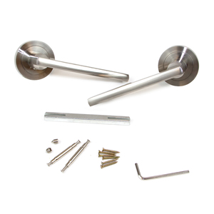 Poignée de porte intérieure Emuca Perth en nickel satiné avec rosace de 50mm en aluminium et zamak modèle 9170751 - Product Image 3