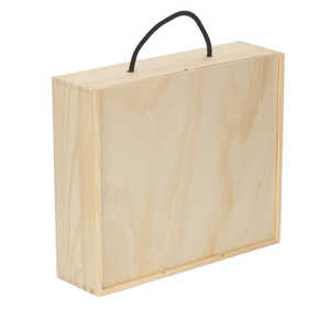 Estuche de transporte de madera de pino con tapa sólida para 4 botellas de cerveza para fiestas y reuniones sociales - Product Image 1