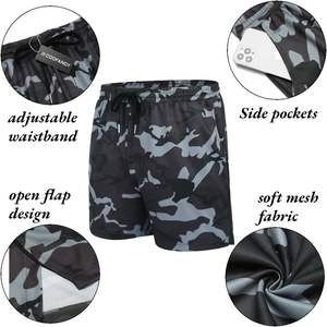 Nuevos pantalones cortos deportivos de verano para hombre, joggers de gimnasio de malla suelta para culturismo, ajuste informal antiarrugas para Fitness al aire libre, uso en la playa - Product Image 5