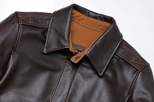 M0VA TEXTILES OEM Chaqueta de Cuero Genuino para Hombre, Moda, Alta Calidad, con Cierre de Cremallera, Venta al por Mayor, Diseño de Moda - Product Image 3
