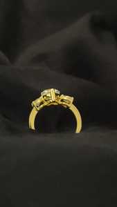 สายรัดหัวใจ CVD ประดับเพชรสีทอง14K แหวนน่ารักเรียบง่ายพร้อมใบรับรอง IGI สำหรับผู้หญิง - Product Image 3