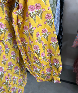 Bohème Hippie Floral Imprimé Coton Top Tunique Robe Main Bloc Imprimé D'été Outwear Broderie Style Décontracté Longueur Courte - Product Image 4