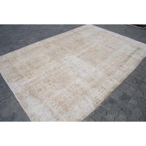 Grand tapis turc 6,7x9,8 pi (203x299 cm), tapis vintage à bordures blanches - Product Image 3