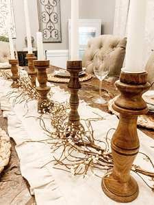 Venta al por mayor candelabros de madera rústica con soporte de metal hecho a mano artículos decorativos duraderos India mejores precios para regalos de Pascua - Product Image 5