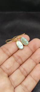 Handmade Vintage Natural Labradorite Drop <b>Earrings</b> for Women Gold Plated Brass Gemstone <b>Wings</b> for Weddings - Product Image 6