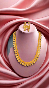 Les femmes portent collier boucles d'oreilles ensemble de bijoux par les exportateurs Ensemble collier boucles d'oreilles 22K plaqué or à la main - Product Image 3