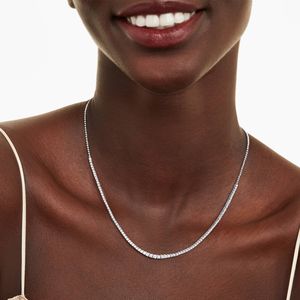 Classique Or Jaune 10K Plaqué 3mm Moissanite Diamant Tennis Chaîne Collier Coupe Ronde pour Hip Hop Bijoux Collections Cadeaux - Product Image 4