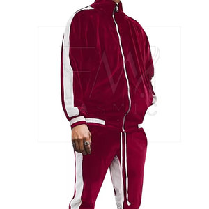 ชุดวอร์มผ้ากำมะหยี่สีทึบของผู้ชายชุดวอร์มผ้าคอตตอนแห้งเร็วระบายอากาศได้ดี2ชิ้นตามสั่งไซส์แฟชั่นสำหรับ100% - Product Image 5