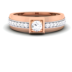Bague solitaire en diamant véritable pour garçon et homme, bague d'anniversaire personnalisée en or massif 14K 18K certifiée IGI, bijoux indiens faits à la main - Product Image 5