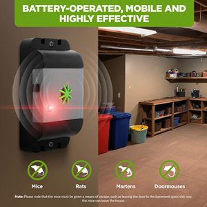 Ultrasound Plastic <b>Mouse</b> Rat <b>Repellent</b> Pest Control Device Batteries Solid Non Toxic Odorless Easy Install for Home Kitchen - Product Image 4