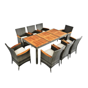 Venta directa de fábrica Juego de comedor al aire libre Color personalizado Muebles de mimbre al aire libre Juego de comedor de ratán 8 plazas Mayorista - Product Image 1