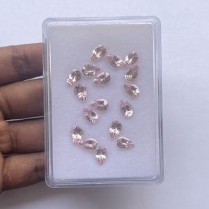 Piedra Preciosa Suelta de Morganita Rosa Melocotón Natural de 4mm 6mm 8mm, Corte Pera Facetado, para Joyería, Certificación IGI, Calidad AAA - Product Image 3
