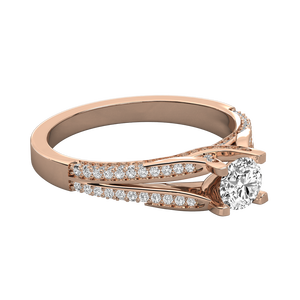 14K Gold Solitaire Ring for Ladies with Lab Grown Diamond - Product Image 3