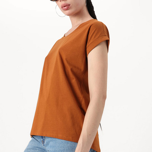 Camiseta informal de gran tamaño para mujer, nueva llegada, camisetas de algodón con cuello redondo hechas a medida, camisas para mujer - Product Image 3