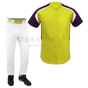 Uniforme de Béisbol de Manga Corta Transpirable de Alta Calidad para Hombre, Tallas Grandes, con Logotipo y Colores Personalizados - Product Image 3