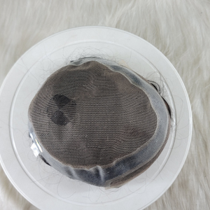 Peluca de Cabello Humano Remy Indio 100% para Hombre, Completamente Anudada a Mano, Diseño de Cabello Liso con Raya al Costado Derecho - Product Image 3