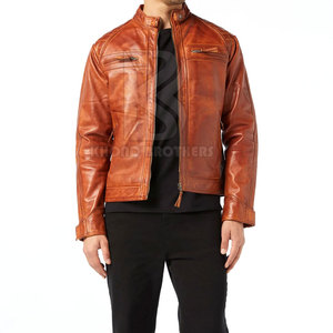 Chaqueta de cuero de moda de alta calidad para hombre, chaqueta de cuero de diseño personalizado de invierno para hombre - Product Image 2