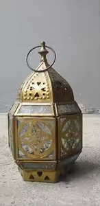 Antique Brass Metal <b>Mini</b> Moroccan Ramadan <b>Lantern</b> - Product Image 3
