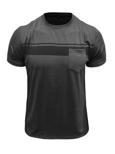 Factory Direct wholesale Slim-Fit Mesh Sport T-Shirt Quick Drying with Beautiful Back Short Sleeve Black & White Striped Print - Product Image 5