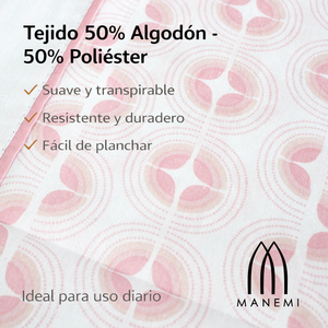 Juego de Sábanas de Algodón/Poliéster de 3 Piezas con Sábana Plana, Sábana Ajustable de hasta 30 cm, Funda de Almohada para Camas y Fundas de Edredón - Product Image 3