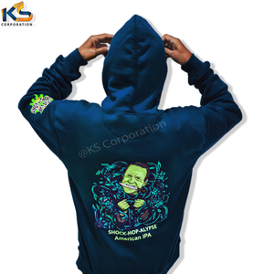 Sweat à capuche zippé pour homme de haute qualité, personnalisé, avec broderie perlée et logo imprimé, écologique, pour l'hiver - Product Image 3