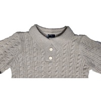 Pull-over tricoté décontracté pour femme, couleur unie, 100 % acrylique, respirant, anti-plis, col rabattu boutonné