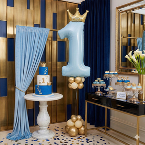 Globo de Aluminio con Forma de Número 1 Azul con Corona, 57x124 cm, para Fiestas de Cumpleaños, Graduación, Año Nuevo Chino y Otros Eventos, Apto para Helio - Product Image 6