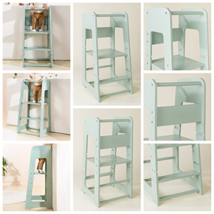 Torre De Aprendizaje Para Cocina Montessori De madera antideslizante plegable moderno niño cocina ayudante paso taburete aprendizaje - Product Image 2