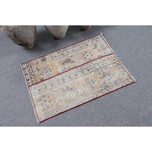 พรมตุรกีโบราณขนาดเล็ก 2.1x2.8 ฟุต สีขาวแดง พรมขนสัตว์แบบตะวันออก - Product Image 2