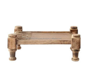 Design personnalisé Plateau de service en bois sur pied Plateau de service en bois surélevé Décor de ferme Planche de service sur pied Rehausseur en bois - Product Image 2