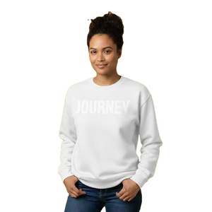 Sweat-shirt décontracté en molleton de coton pour femme, coupe oversize, col montant, manches longues, broderie personnalisée sur le devant, automne-hiver - Product Image 1