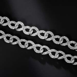 Collar de cadena de eslabones cubanos Iced Out Chapado en plata de alta calidad, joyería de Hip Hop de moda para hombres, diseño personalizado al por mayor - Product Image 3