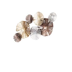 Art mural en fer artisanal, design moderne en plaque circulaire noir, blanc et or, parfait pour le salon, l'hôtel, le bureau, la décoration de la maison - Product Image 3